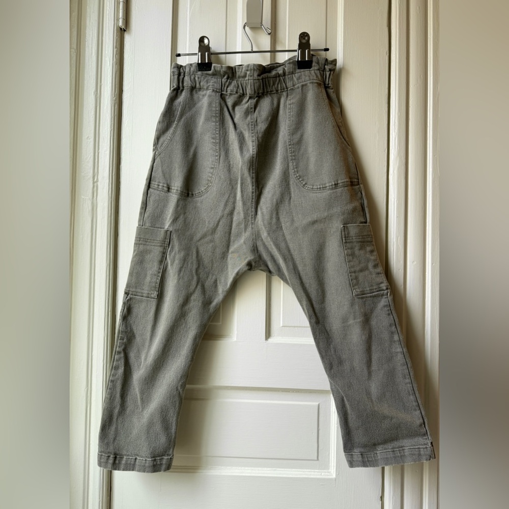 Pietsie Women's Gray Green Harem Cargo Pants